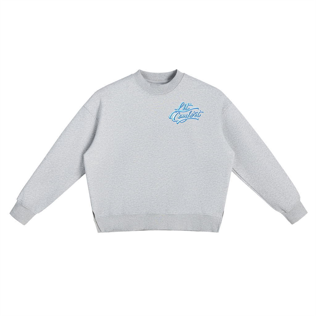Fleece Side Slit Crewneck Sweatshirt