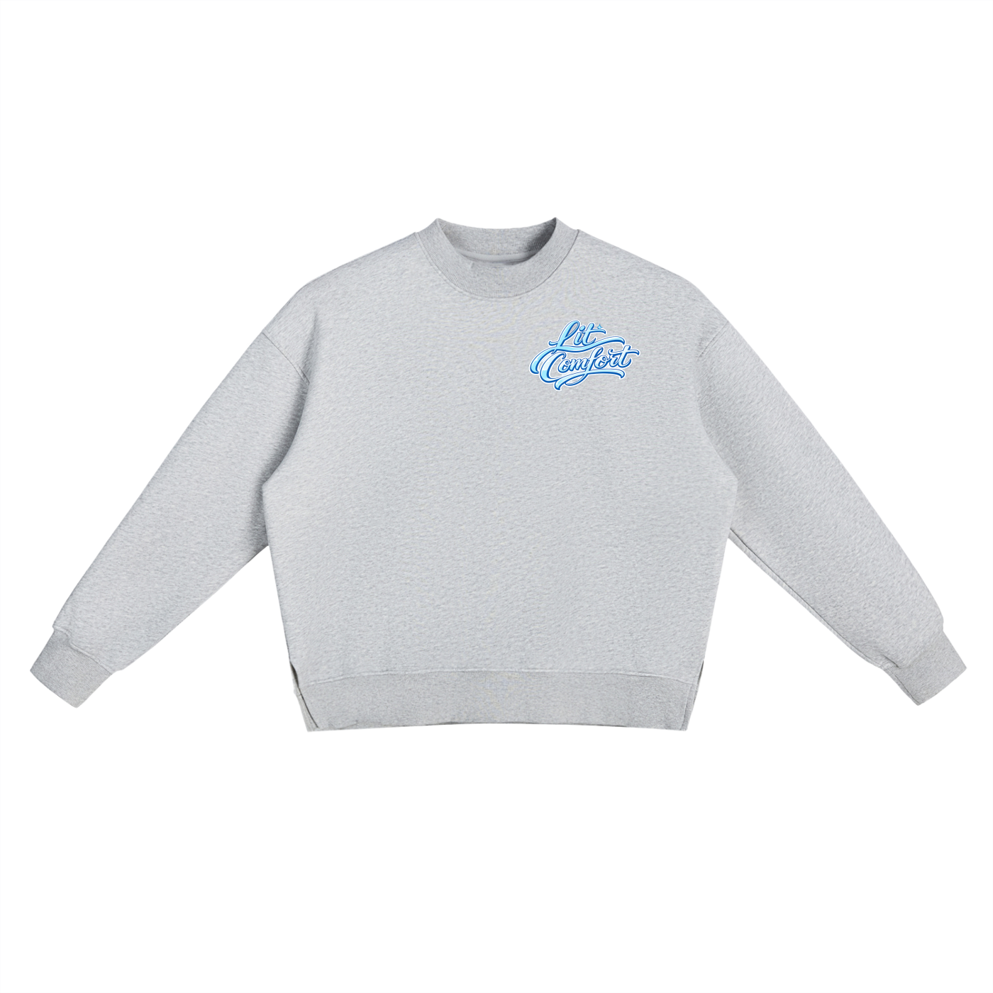 Fleece Side Slit Crewneck Sweatshirt