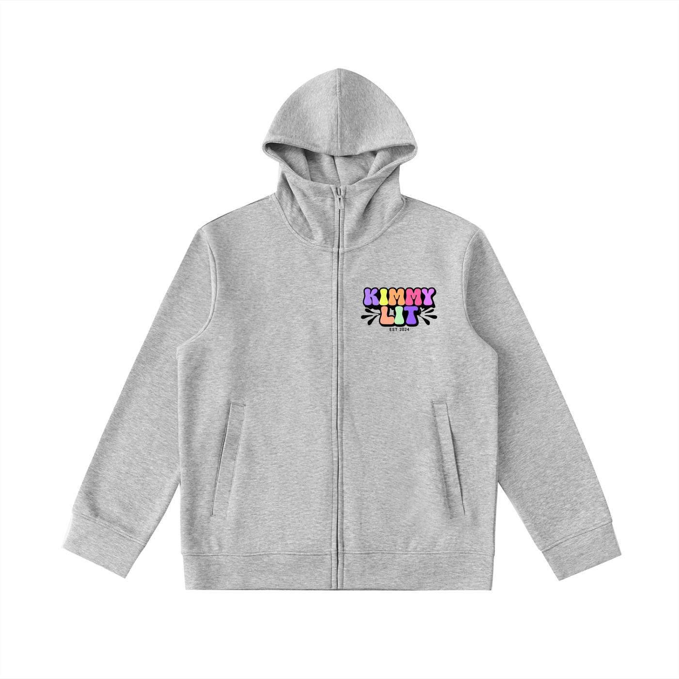 Essential Unisex Heavyweight High Neck  Zip-Up Hoodie